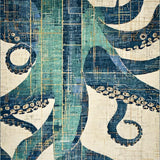 Ultra Soft Area Rug, Non Slip, Stain Resistant, Washable Area Rugs for Living Room, Bedroom, Abstract Tentacled Floor Rug: Modern Geometric Design(Blue)