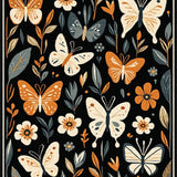 Ultra Soft Area Rug, Non Slip, Stain Resistant, Washable Area Rugs for Living Room, Bedroom, Elegant Floral-Insect Hybrid Design(Black)