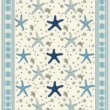 Ultra Soft Area Rug, Non Slip, Stain Resistant, Washable Area Rugs for Living Room, Bedroom, Summer Starfish Coastal Area Beige Blue White Design(Beige)