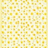 Ultra Soft Area Rug, Non Slip, Stain Resistant, Washable Area Rugs for Living Room, Bedroom, Playful White Yellow Flower Motif(Beige)