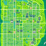 Ultra Soft Area Rug, Non Slip, Stain Resistant, Washable Area Rugs for Living Room, Bedroom, Vibrant Town Design Kids Car Play Mat(Green)