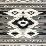 Ultra Soft Area Rug, Non Slip, Stain Resistant, Washable Area Rugs for Living Room, Bedroom, Desert Shadow Native Inspired Geometric Area With Tribal Accents(Black)