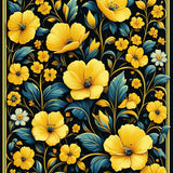 Ultra Soft Area Rug, Non Slip, Stain Resistant, Washable Area Rugs for Living Room, Bedroom, Sophisticated Antique Floral Touch(Yellow)