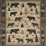 Ultra Soft Area Rug, Non Slip, Stain Resistant, Washable Area Rugs for Living Room, Bedroom, Cozy Cabin Themed Decor(Brown)
