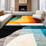 Ultra Soft Area Rug, Non Slip, Stain Resistant, Washable Area Rugs for Living Room, Bedroom, Contemporary Linear Layered Aesthetics(Yellow)