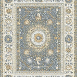 Ultra Soft Area Rug, Non Slip, Stain Resistant, Washable Area Rugs for Living Room, Bedroom, Tarot Night Sky Rug with Ornate Sun, Moon, and Cosmic Patterns(Gray)