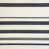 Braided Stripe Black White Farmhouse Style Reversible(Beige)