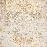 Neutral Large Beige Brown Faded Medallion Design Area(Beige)