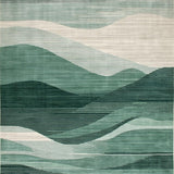 Ultra Soft Area Rug, Non Slip, Stain Resistant, Washable Area Rugs for Living Room, Bedroom, Elegant Sage Green Geometric Motif(Green)