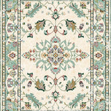 Ultra Soft Area Rug, Non Slip, Stain Resistant, Washable Area Rugs for Living Room, Bedroom, Area Beige Sage Green Vintage Farmhouse Floral(Beige)