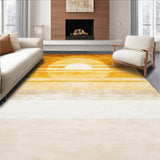 Ultra Soft Area Rug, Non Slip, Stain Resistant, Washable Area Rugs for Living Room, Bedroom, Earthy Abstract Wave Motif(Gold)
