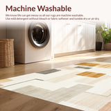 Ultra Soft Area Rug, Non Slip, Stain Resistant, Washable Area Rugs for Living Room, Bedroom, Serenity Plush With Abstract Brushstroke(Ivory)