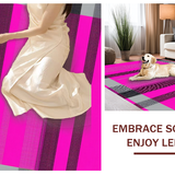 Ultra Soft Area Rug, Non Slip, Stain Resistant, Washable Area Rugs for Living Room, Bedroom, Chic Abstract Color Block Pattern(Pink)