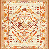 Aztec Inspired Area with Warm Hues Geometric(Beige)