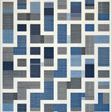 Ultra Soft Area Rug, Non Slip, Stain Resistant, Washable Area Rugs for Living Room, Bedroom, Stylish Modern Symmetrical Elements(Blue)