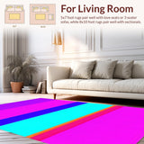 Ultra Soft Area Rug, Non Slip, Stain Resistant, Washable Area Rugs for Living Room, Bedroom, Dynamic Contemporary Fluffy Finish(Purple)