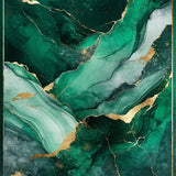 Ultra Soft Area Rug, Non Slip, Stain Resistant, Washable Area Rugs for Living Room, Bedroom, Emerald Green Luxurious Marble Motif(Green)