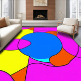 Ultra Soft Area Rug, Non Slip, Stain Resistant, Washable Area Rugs for Living Room, Bedroom, Classic Abstract Square Carpet(Pink)