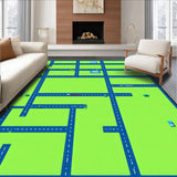 Ultra Soft Area Rug, Non Slip, Stain Resistant, Washable Area Rugs for Living Room, Bedroom, Colorful Cityscape Adventure Mat(Green)