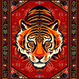 Ultra Soft Area Rug, Non Slip, Stain Resistant, Washable Area Rugs for Living Room, Bedroom, Vibrant Wild Animal Aesthetic(Red)