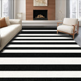 Ultra Soft Area Rug, Non Slip, Stain Resistant, Washable Area Rugs for Living Room, Bedroom, Geometric Rug Black and Whiteストライプ(Black)