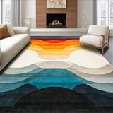 Ultra Soft Area Rug, Non Slip, Stain Resistant, Washable Area Rugs for Living Room, Bedroom, Minimalist Striped Monochrome Visuals(Purple)