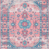 Ultra Soft Area Rug, Non Slip, Stain Resistant, Washable Area Rugs for Living Room, Bedroom, Vintage Antique Floral Aesthetic(Pink)
