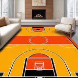 Ultra Soft Area Rug, Non Slip, Stain Resistant, Washable Area Rugs for Living Room, Bedroom, Rustic Athletic Court Vibe(Orange)