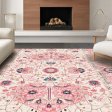 Ultra Soft Area Rug, Non Slip, Stain Resistant, Washable Area Rugs for Living Room, Bedroom, Serene Modern Soft Pink Embellishments(Pink)