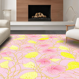 Ultra Soft Area Rug, Non Slip, Stain Resistant, Washable Area Rugs for Living Room, Bedroom, Contemporary Floral Artful Display(Pink)