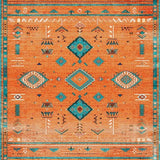 Ultra Soft Area Rug, Non Slip, Stain Resistant, Washable Area Rugs for Living Room, Bedroom, Radiant Earth Tones Abstract Design(Orange)