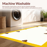 Ultra Soft Area Rug, Non Slip, Stain Resistant, Washable Area Rugs for Living Room, Bedroom, Elegant Light Toned Fungi Graphic(Yellow)