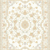 Ultra Soft Area Rug, Non Slip, Stain Resistant, Washable Area Rugs for Living Room, Bedroom, Ivory Floral Area Beige Circular(Ivory)