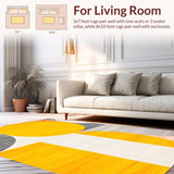 Ultra Soft Area Rug, Non Slip, Stain Resistant, Washable Area Rugs for Living Room, Bedroom, Stylish Symmetrical Patterned Delight(Yellow)