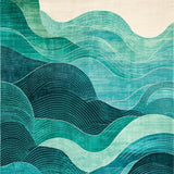 Ultra Soft Area Rug, Non Slip, Stain Resistant, Washable Area Rugs for Living Room, Bedroom, Elegant Turquoise Modern Art Motif(Blue)