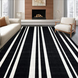 Ultra Soft Area Rug, Non Slip, Stain Resistant, Washable Area Rugs for Living Room, Bedroom, Bold Striped Accent Carpet with Modern Flair(Black)
