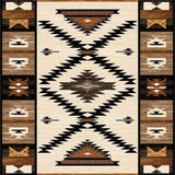 Ultra Soft Area Rug, Non Slip, Stain Resistant, Washable Area Rugs for Living Room, Bedroom, Waterproof Runner with Navajo Inspired Design(Beige)