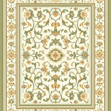 Heirloom Quality Sage Beige Traditional Floral Motif Area(Beige)