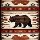 Ultra Soft Area Rug, Non Slip, Stain Resistant, Washable Area Rugs for Living Room, Bedroom, Lively Bear Emblem Design(Brown)
