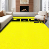 Ultra Soft Area Rug, Non Slip, Stain Resistant, Washable Area Rugs for Living Room, Bedroom, Chic Playful Phrase Aesthetic(Yellow)