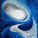 Ultra Soft Area Rug, Non Slip, Stain Resistant, Washable Area Rugs for Living Room, Bedroom, Vibrant Abstract 3D Illusion(Blue)