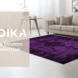 Ultra Soft Area Rug, Non Slip, Stain Resistant, Washable Area Rugs for Living Room, Bedroom, Bold Vibrant Floral Composition(Purple)