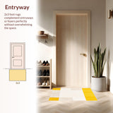 Ultra Soft Area Rug, Non Slip, Stain Resistant, Washable Area Rugs for Living Room, Bedroom, Abstract Geometric Bunny Area for Indoor Comfort Space(Yellow)
