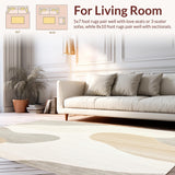 Cloud Dream Area Beige Serenity Abstract Wave Design(Beige)
