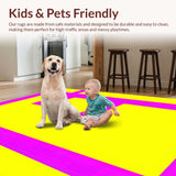 Ultra Soft Area Rug, Non Slip, Stain Resistant, Washable Area Rugs for Living Room, Bedroom, Dynamic 90s Inspired Geometric Fusion(Yellow)