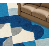 Ultra Soft Area Rug, Non Slip, Stain Resistant, Washable Area Rugs for Living Room, Bedroom, Earth Moon Print Round(Blue)