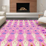 Ultra Soft Area Rug, Non Slip, Stain Resistant, Washable Area Rugs for Living Room, Bedroom, Radiant Colorful Patterned Display(Pink)