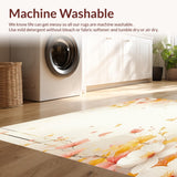 Ultra Soft Area Rug, Non Slip, Stain Resistant, Washable Area Rugs for Living Room, Bedroom, Dreamy Petal Paradise Bath Absorbent Floral(Beige)