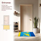 Ultra Soft Area Rug, Non Slip, Stain Resistant, Washable Area Rugs for Living Room, Bedroom, Bright Multicolored Educational Theme(Blue)