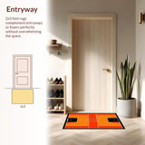 Ultra Soft Area Rug, Non Slip, Stain Resistant, Washable Area Rugs for Living Room, Bedroom, Youthful Sports Enthusiast Floor Decor(Orange)